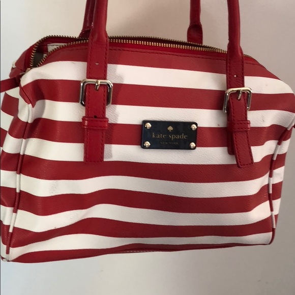 Kate Spade Red and White Striped Tote - Picture 7 of 7